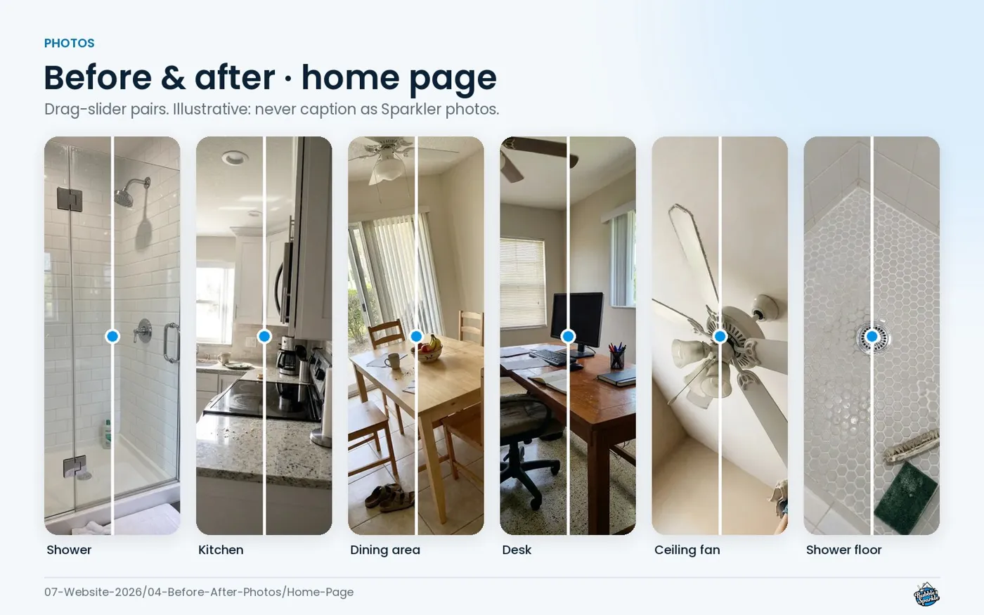 Bubble's Sparkle: Before and after rooms