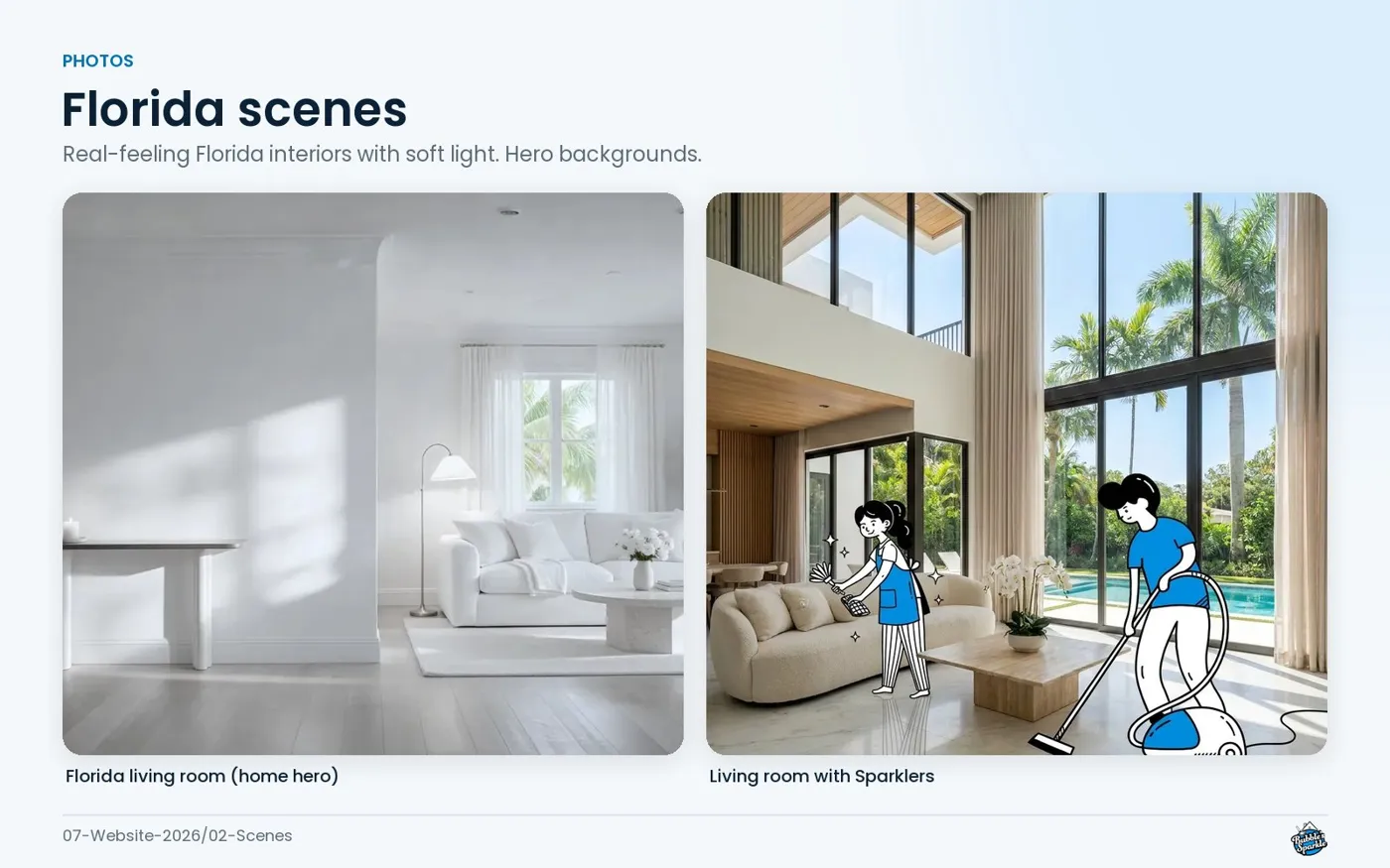 Bubble's Sparkle: Website scenes